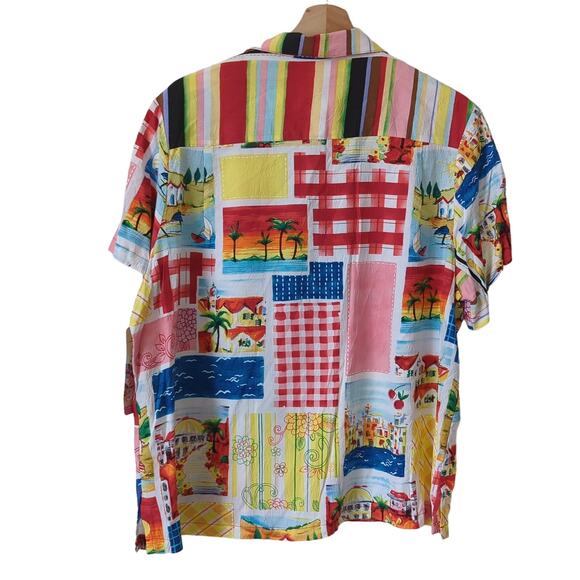 NWT Jams World Top Colorful Abstract Artsy Short Sleeve Limited Edition Wmns XXL - Picture 4 of 8